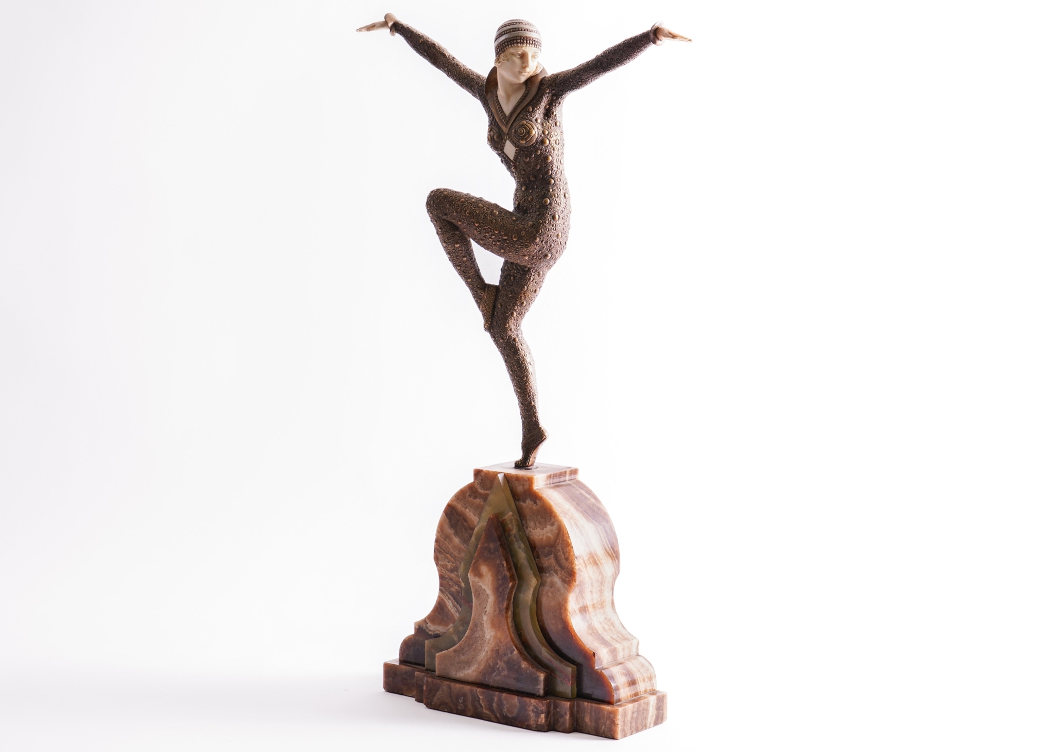 DEMETRE CHIPARUS (1886-1947): An Art Deco Patinated and Gilt-Bronze Chryselephantine Figure of the dancer of Kapurthala £10,000-15,000