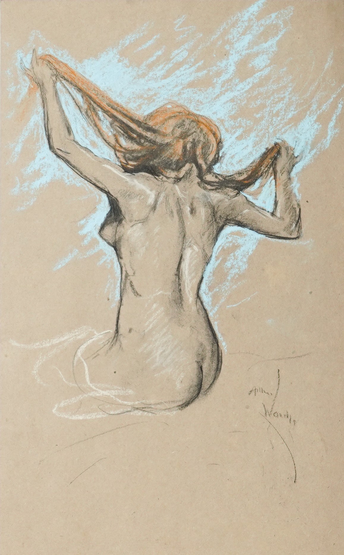 Nude study signed 'Arthur Wardle' (lower right) pastel on paper 37 x 22cm £300-500