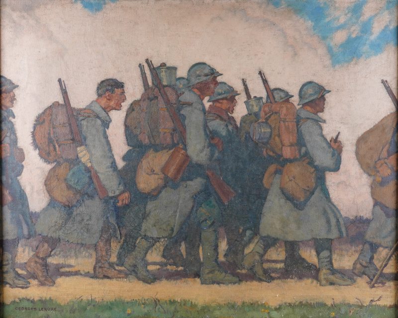 GEORGES PAUL LEROUX (FRENCH, 1877-1957) Soldiers, oil on canvas,£5,000-7,000